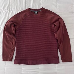 The North Face Men’s Ribbed Crewneck Sweatshirt/Sweater / Burgundy Red / M